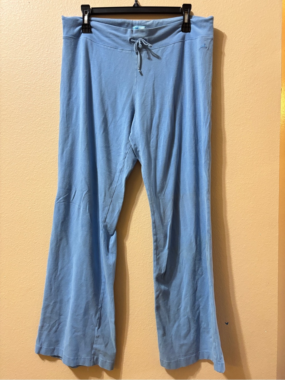FINL365 Women's Blue L Knit Sweatpants Drawstring Stretch Athleisure Solid